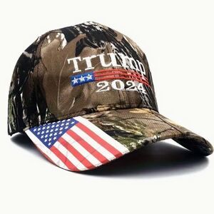 NEW! Trump 2024 Camo Trucker Baseball Hat Cap Patriotic Hunting Outdoor MAGA